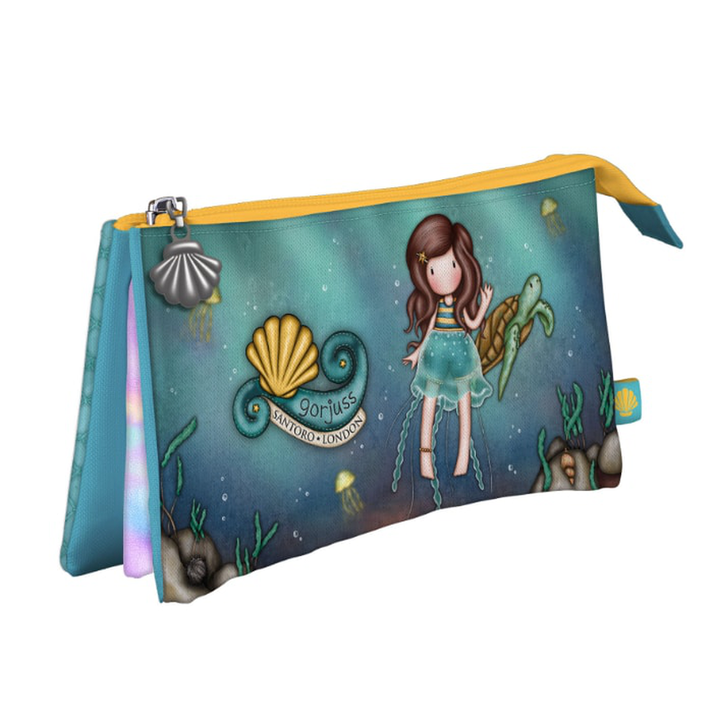 Gorjuss - triple pocket pencil case - deep secrets, , medium-null