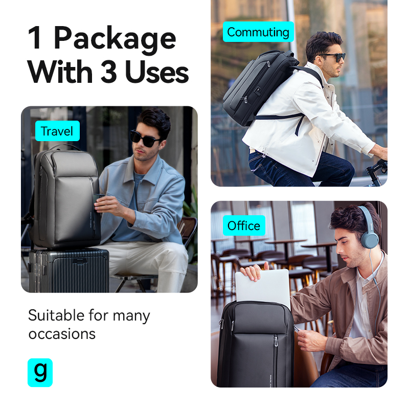Mark ryden scalable 15,6" backpack cyprus black 25l - 35l expandable waterproof image number null