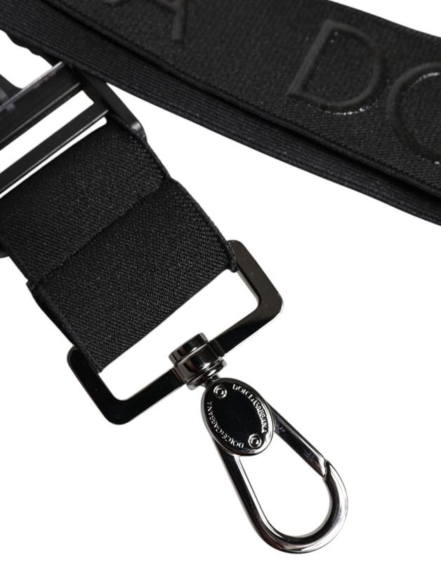 Black stretch polyester rubberised dg logo keychain-null