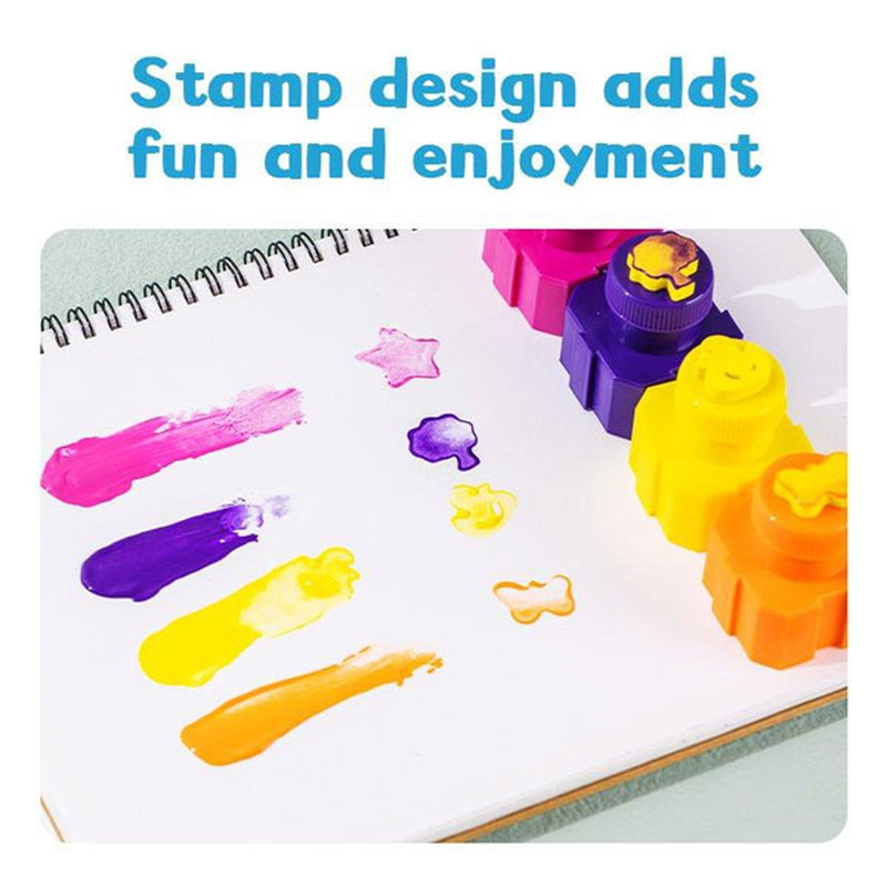 Finger paint σετ 6 χρωμάτων 18ml με σφραγίδες - deli, , medium image number null