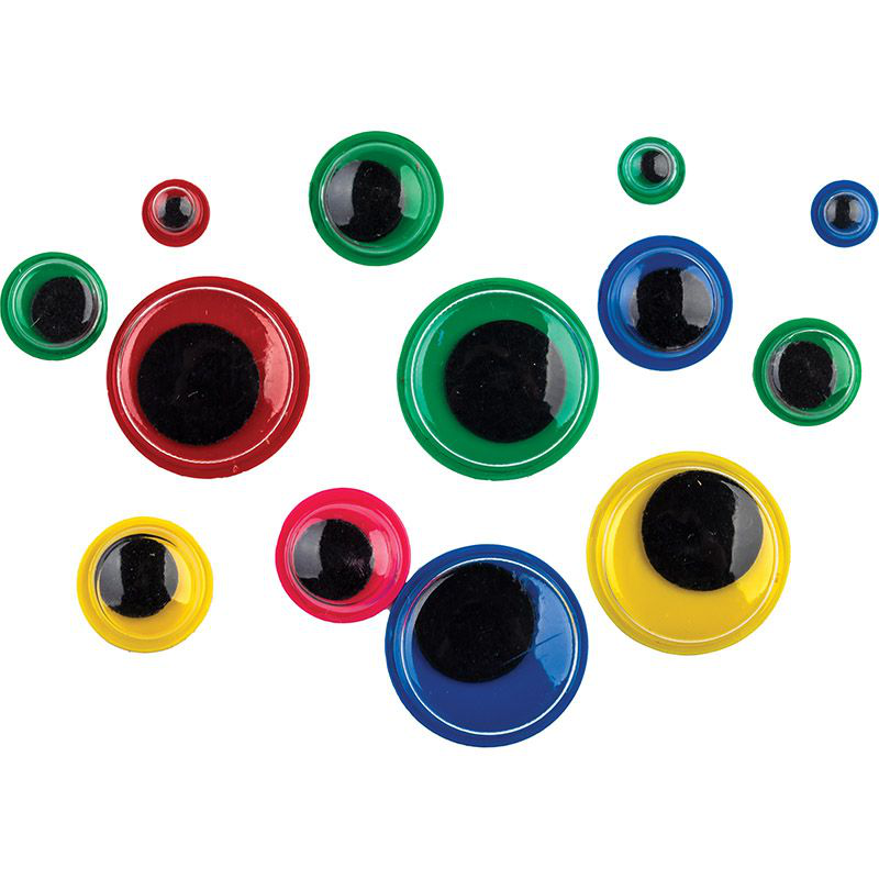 Product image: Colorful wiggly eyes plastic 5,8,10,15mm 25pcs each size with adhesive backside total 100 pieces, , medium-null