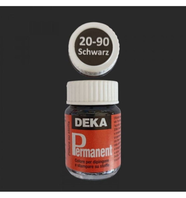 Deka permanent fabric paint 25 ml black 2090, , medium image number null