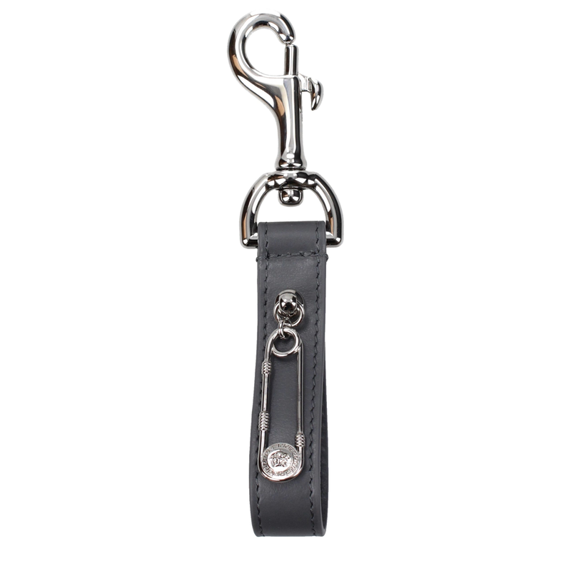 Gray leather keychain-null