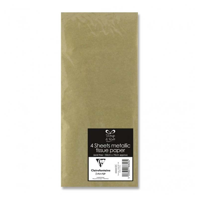 Tissue paper 50x70cm 4pcs clairefontaine - metallic gold, , medium
