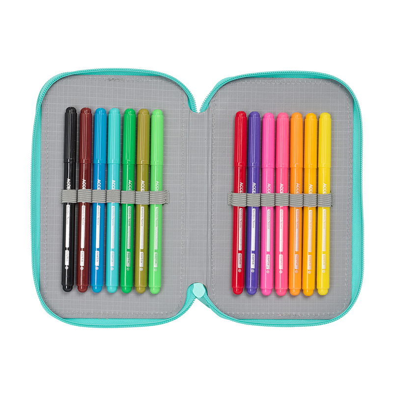 Safta double zip pencil case 29pcs peppa pig 12.5x19.5x4cm, , medium-null