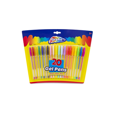20 gel pens, , medium