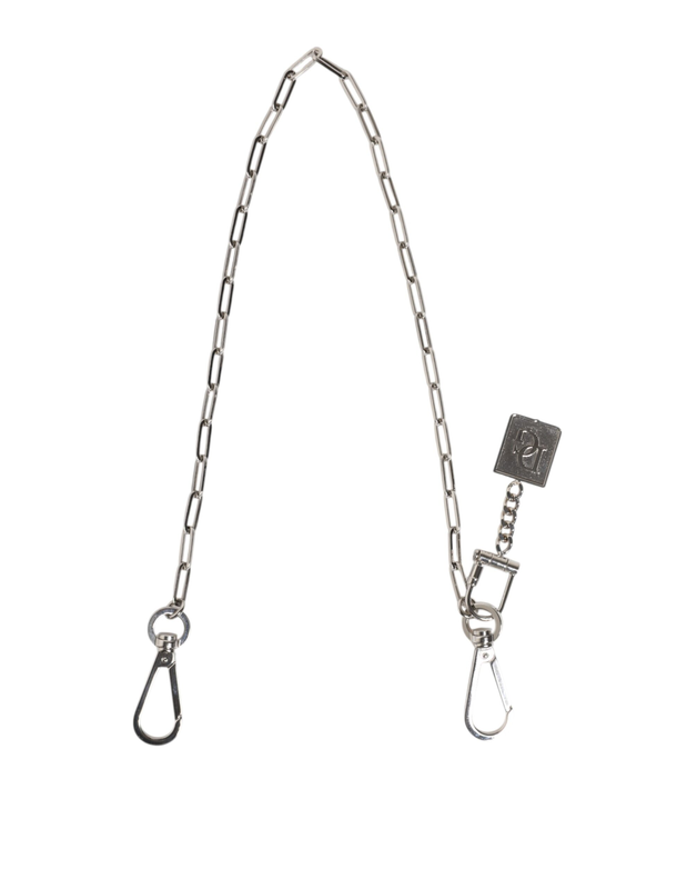 Silver tone metal chain dg charm belt keychain-null