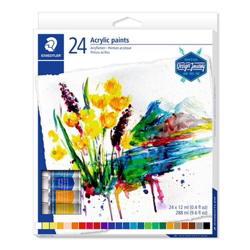 Staedtler acrylic paints set 12ml x24pcs 8500c24, , medium-null