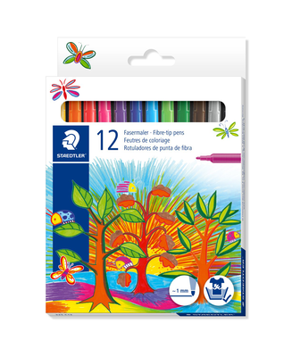 Staedtler fibre-tip pens set 12 pieces 325c12, , medium