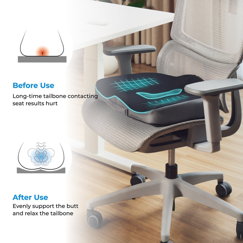 Lumivida ergonomic seat cushion for tailbone with memory foam & anti-slip bottom rsc01-1, , medium-null