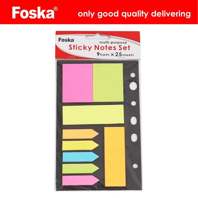 Foska sticky notes set 9 types x 25 sheets, , medium