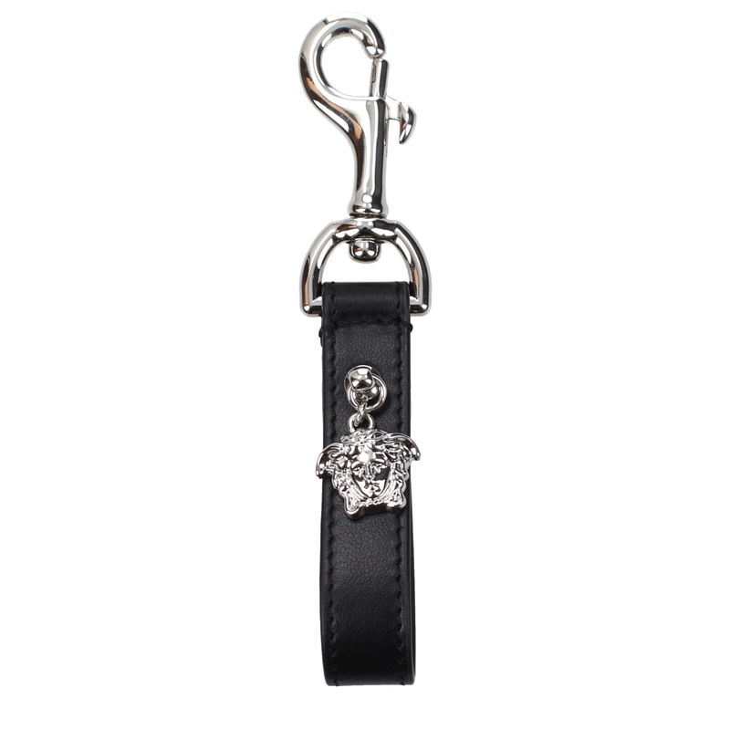 Black leather keychain-null
