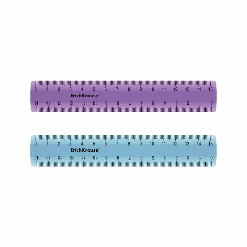 Erichkrause plastic  blue or lilac ruler 15cm 52981, , medium-null