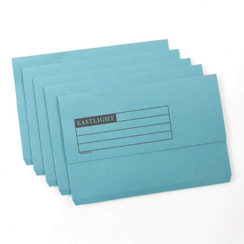 Eastlight document wallet foolscap blue 100% recycled paper, , medium-null