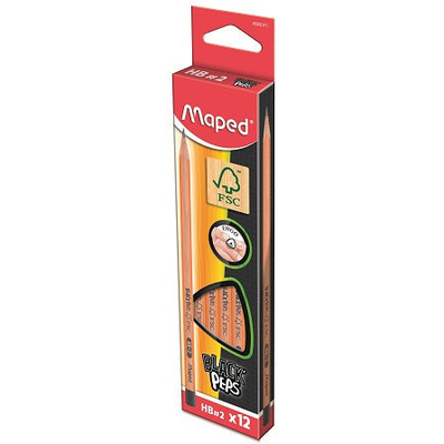 Maped pencils black'peps ergo 12pack, , medium