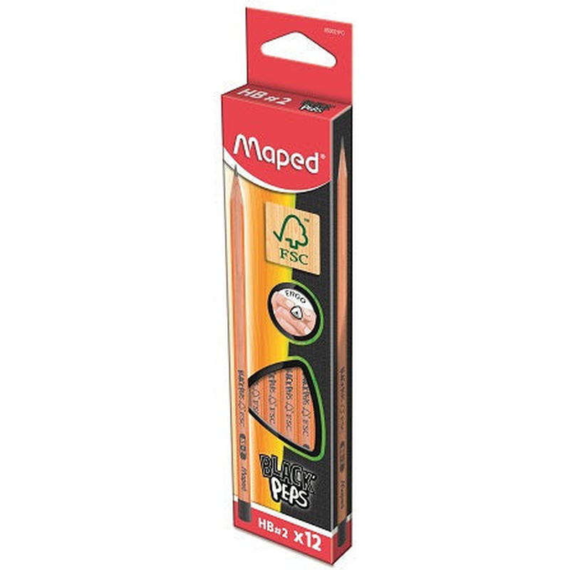 Maped pencils black'peps ergo 12pack, , medium-null