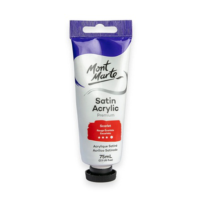 Mont marte satin acrylic 75ml scarlet pmsa7509_v01, , medium