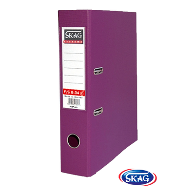 Skag premium box file f/sc pvc 8cm wide purple 8/34, , medium