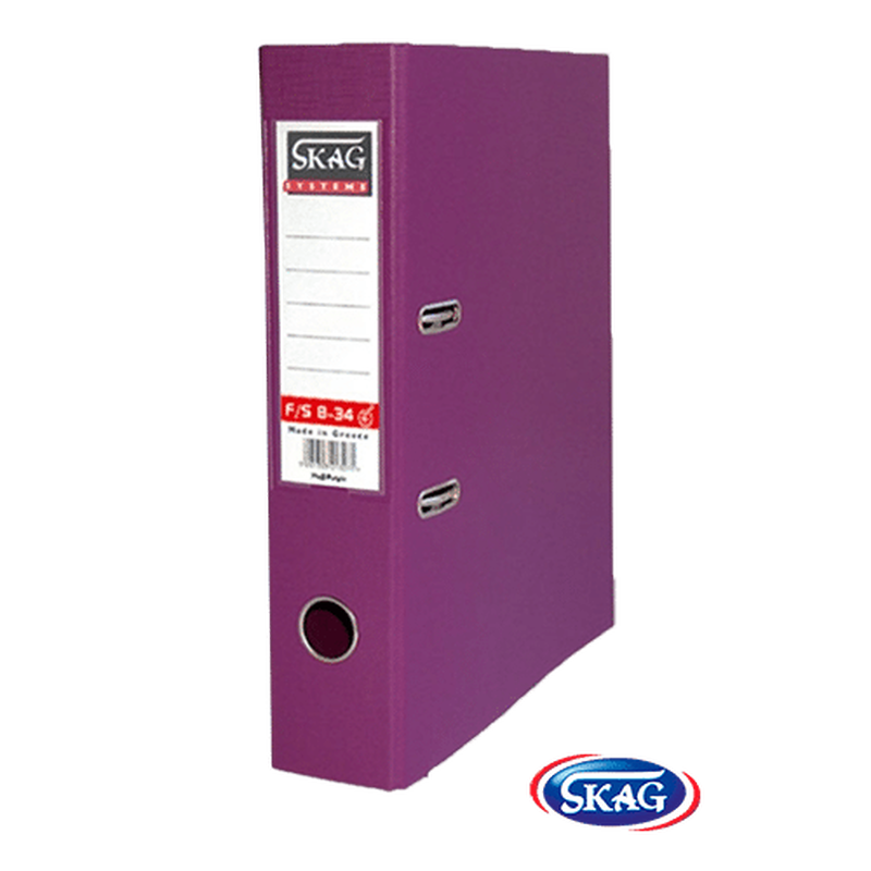 Skag premium box file f/sc pvc 8cm wide purple 8/34, , medium-null
