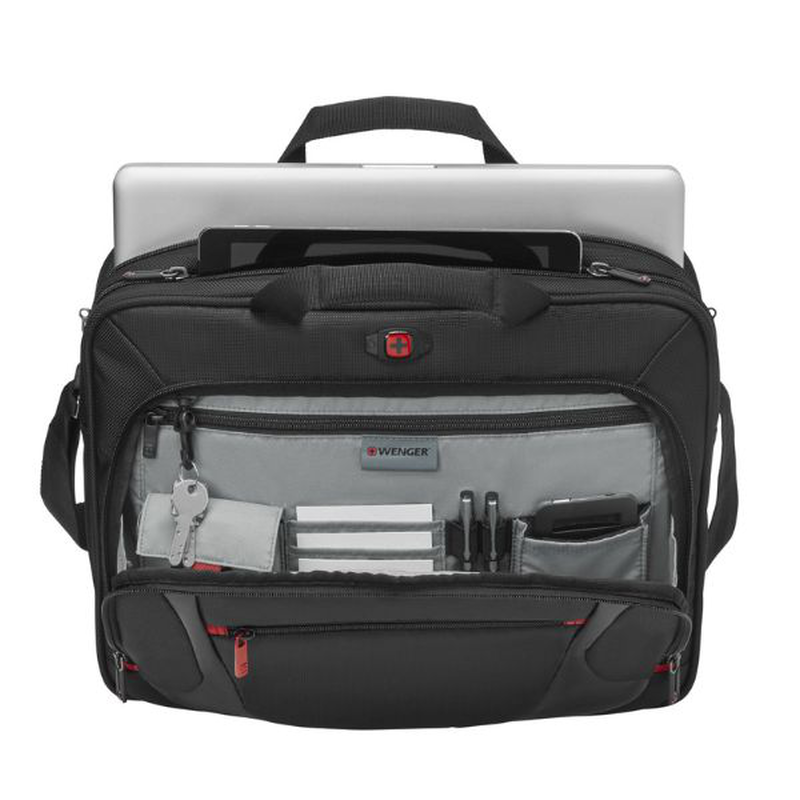 Wenger, sensor 15" MacBook pro briefcase w/ipad, black (r), , medium-null