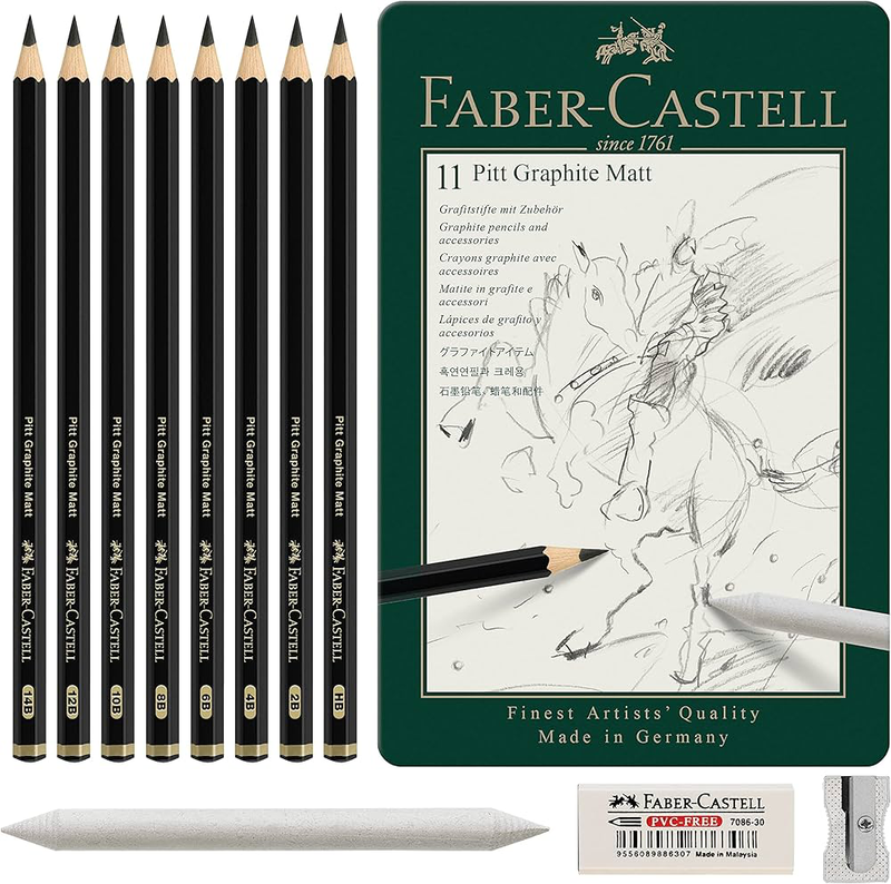 Faber-castell graphite pencil set pitt graphite matt tin of 11, , medium image number null