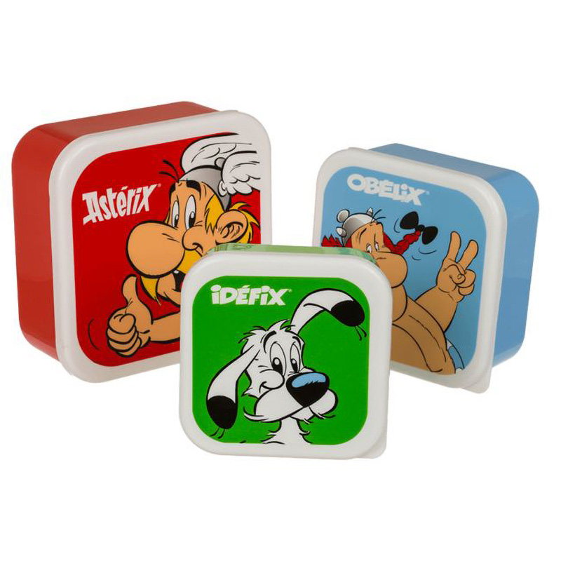 Lunch box set of 3, asterix, obelix & idefix,, , medium-null