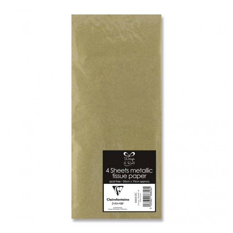 Product image: Tissue paper 50x70cm 4pcs clairefontaine - metallic gold, , medium-null