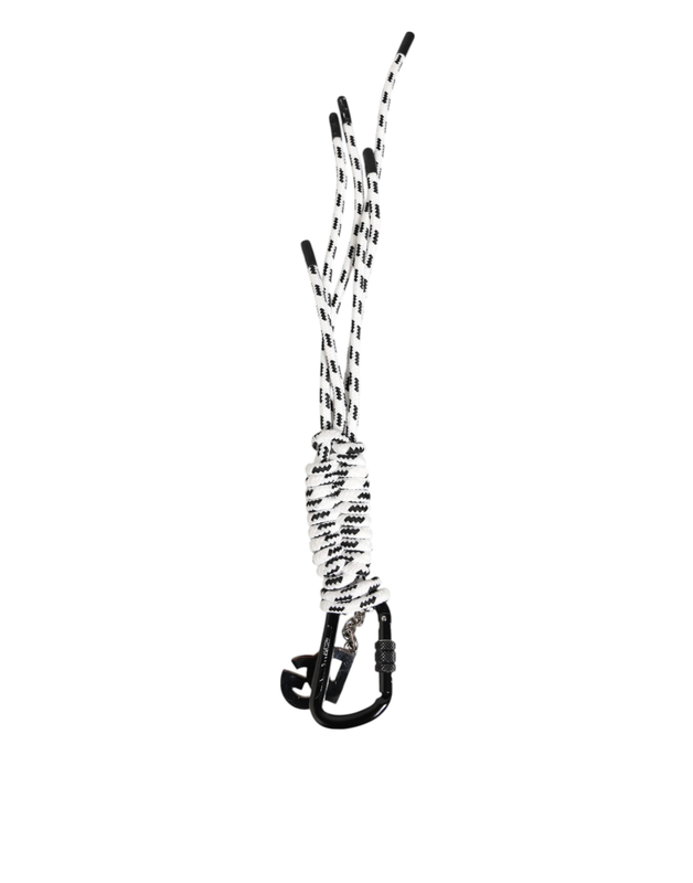 Black white polyester tape string dg logo keychain keyring-null