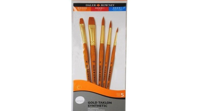 Simply gold taklon brush set 5 pcs short hand, , medium