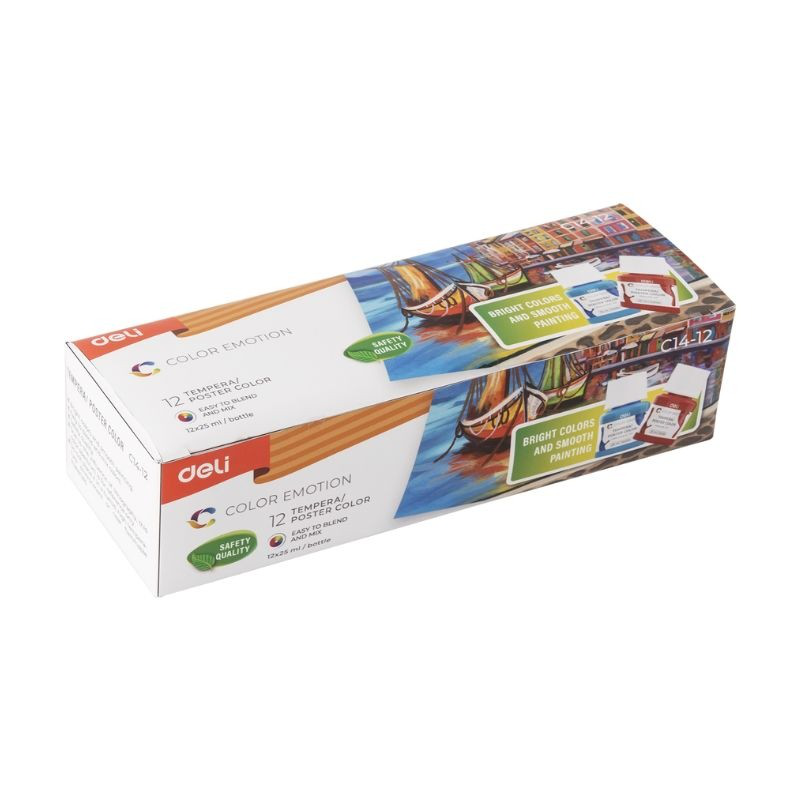Set of 12 gouache paints 25ml deli, , medium-null