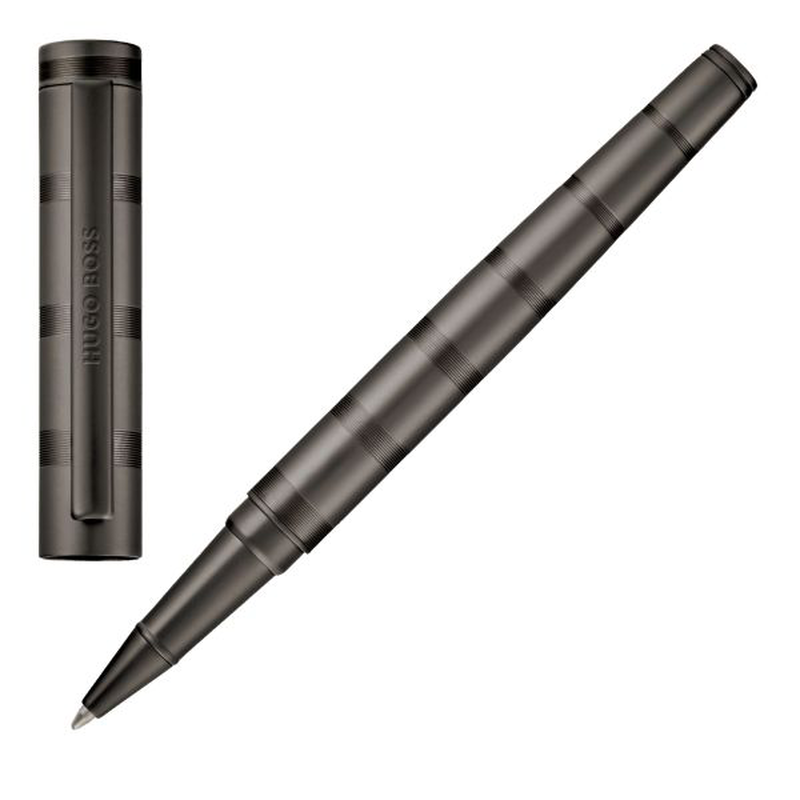 Hugo Boss rollerball pen loop stripes gun, , medium-null