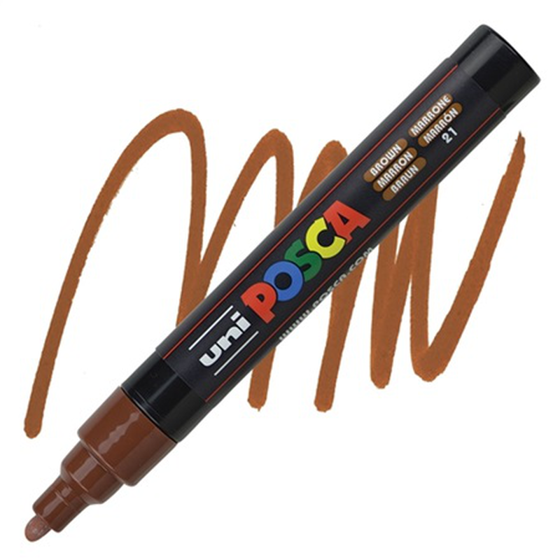 Uni posca bullet tip paint marker pc-5m 1.8-2.5mm brown, , medium-null