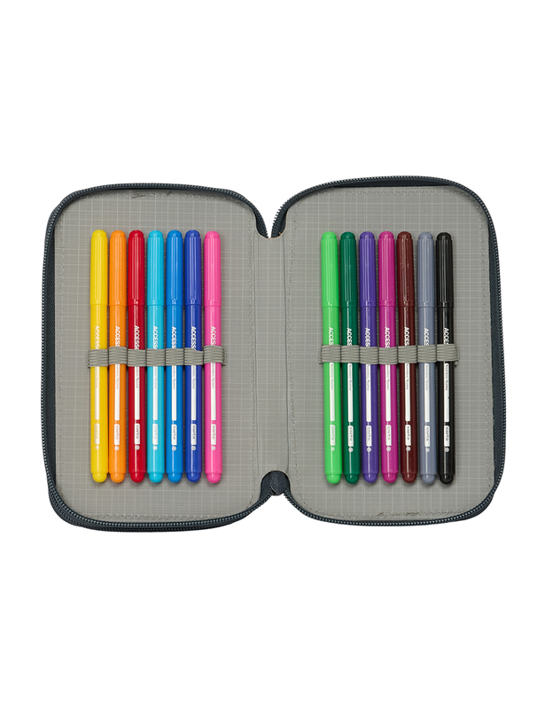 Product image: Safta triple zip pencil case 37pcs real madrid, , medium-null