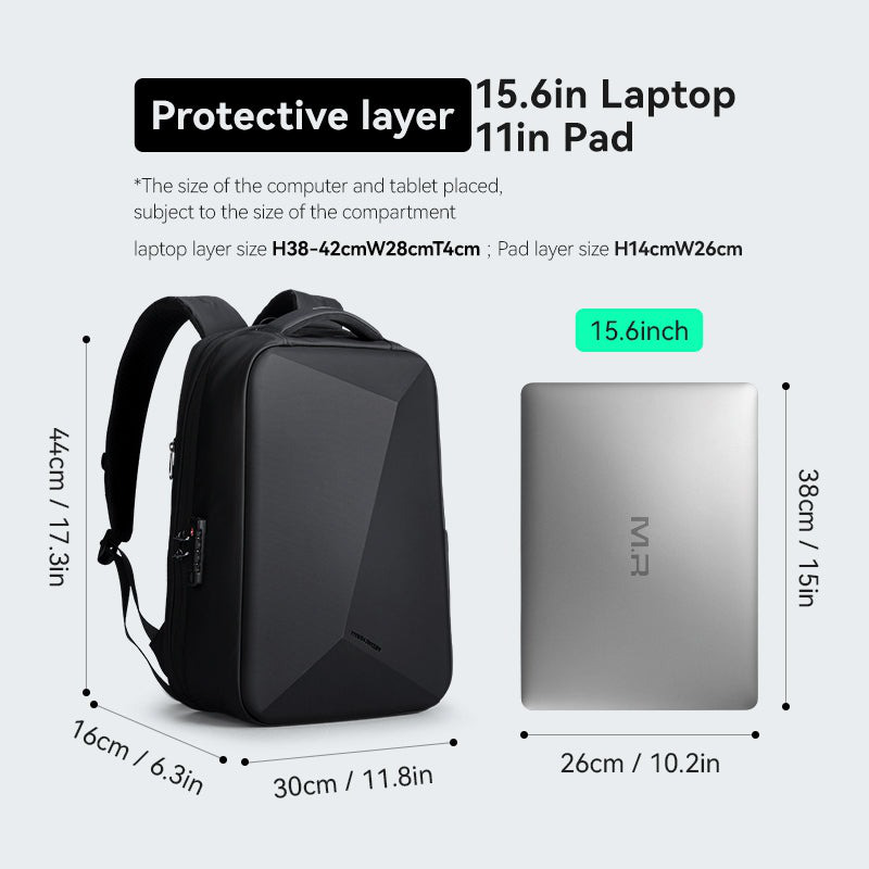 Mark ryden cache deluxe backpack black 15.6" with USB, tsa lock, expandable, Airline approved-null