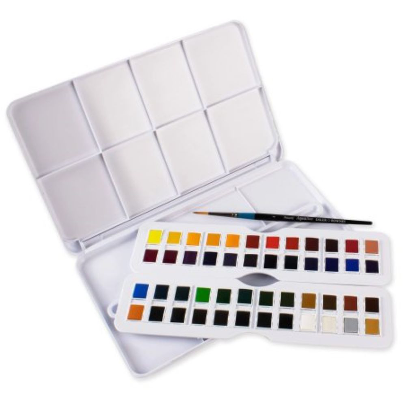 Daler rowney aquafine 48 half pan studio watercolour set, , medium image number null