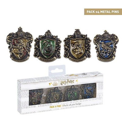 Harry potter crest pins 4 pack, , medium