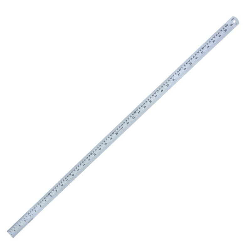 Metallic ruler 100cm - stainless steel, , medium-null