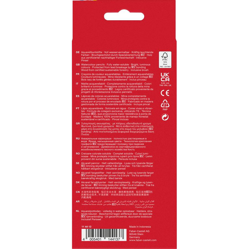 Faber castell 114413 water soluble colours 12pcs, , medium-null