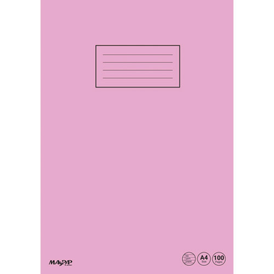 Maypap satin line exercise book a4 pink, Pink, medium