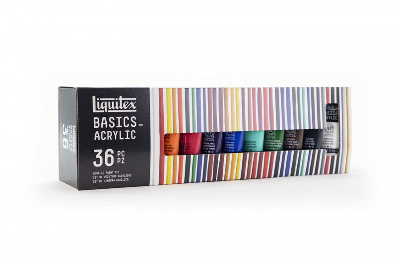 Liquitex basics acrylic colour set 36 tubes of 22 ml, , medium image number null