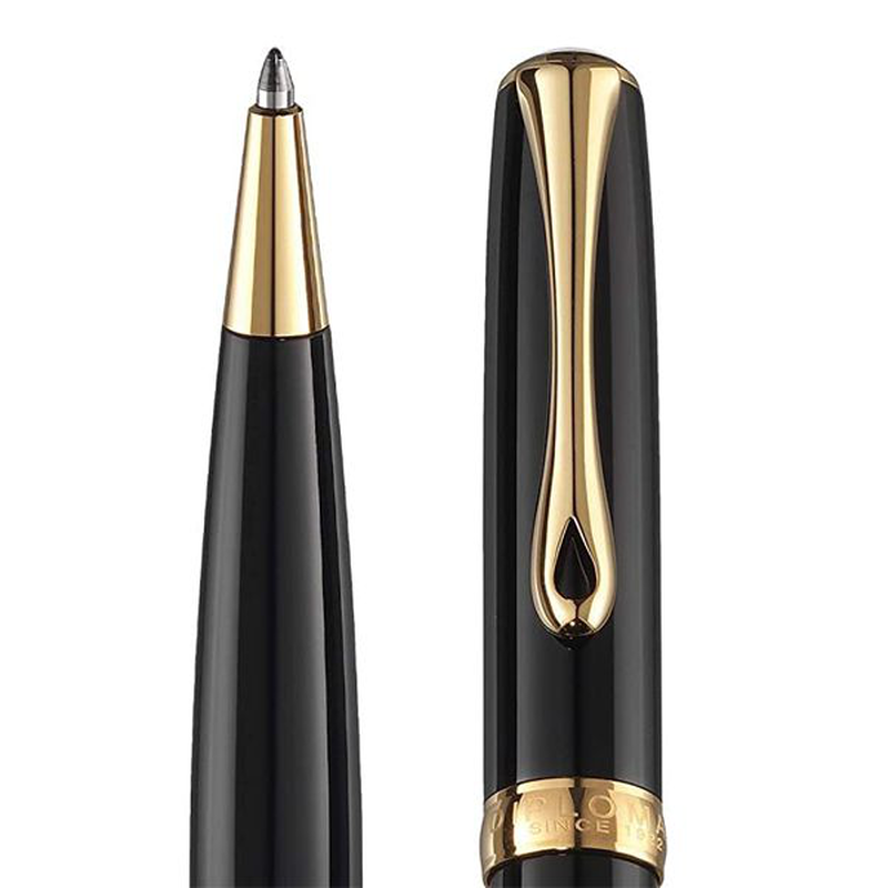 Product image: Diplomat bp exc. A2 black lacquer gold easyflow, , medium-null