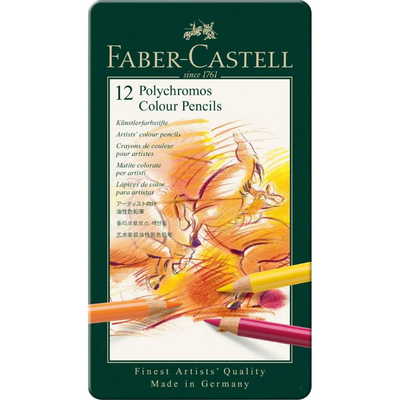 Faber castell polychromos colour pencil tin of 12, , medium