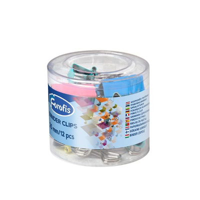 Binder clips 25mm colored 12pcs