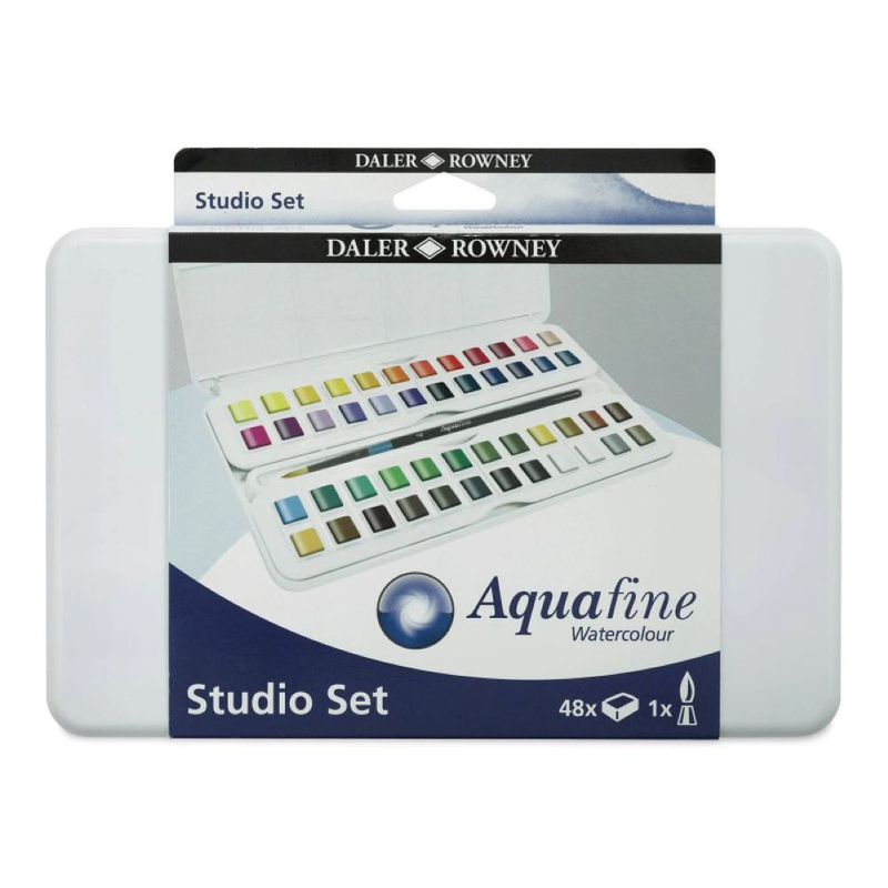 Daler rowney aquafine 48 half pan studio watercolour set, , medium image number null