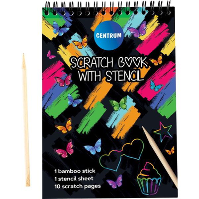 Skratch book 10.0x14.0cm with stencil 10sh., , medium