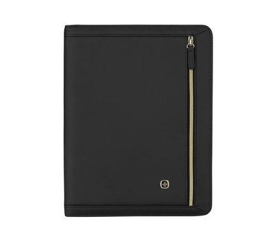 Wenger, amelie women's zippered padfolio with tablet pocket, black ( r ), , medium