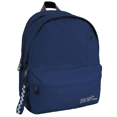 School Backpack Must monochrome rpet Blue Navy 2 Main cases, , medium