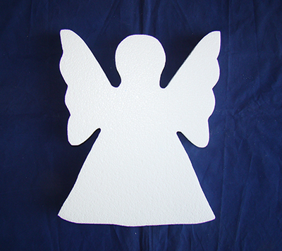 Polystyrene angel flat 10x8x1.5cm, , medium
