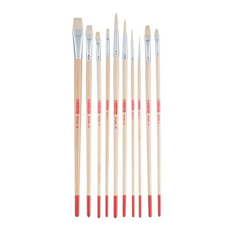 Art creation oil colour brushes set 4 x round 2 x cat tongue 4 x flat, , medium-null