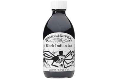 W&n drawing inks bottle 250ml black indian ink, Black Indian Ink, medium